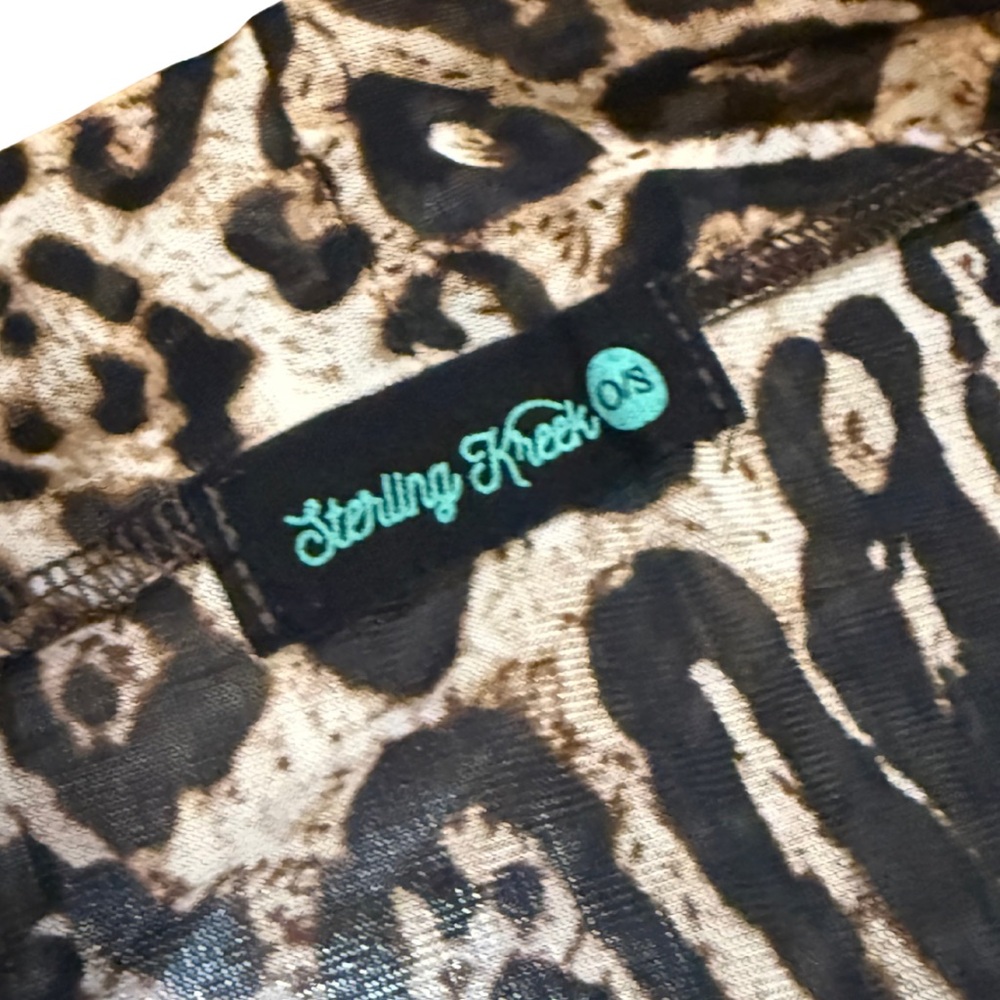 Mob Wife Leopard Print Open Front Duster Western Core Sheer Long Cardigan - Picture 2 of 7